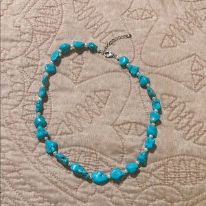 Turquoise & Pearl Beaded Necklace